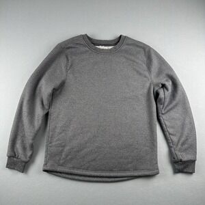 BC Clothing Heritage Sweater Waffle Knit Crewneck Pullover Men's M Gray Fleece